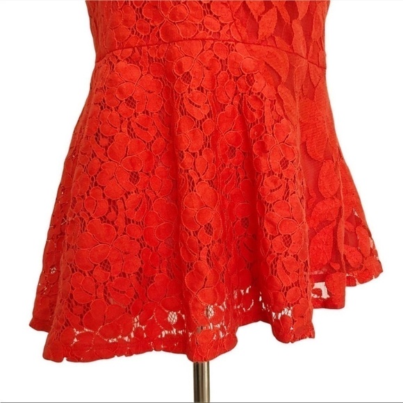 Anthropologie Moulinette Souers Glitzen Orange Peplum Metallic Blouse Sz 2 NWOT - Picture 4 of 11